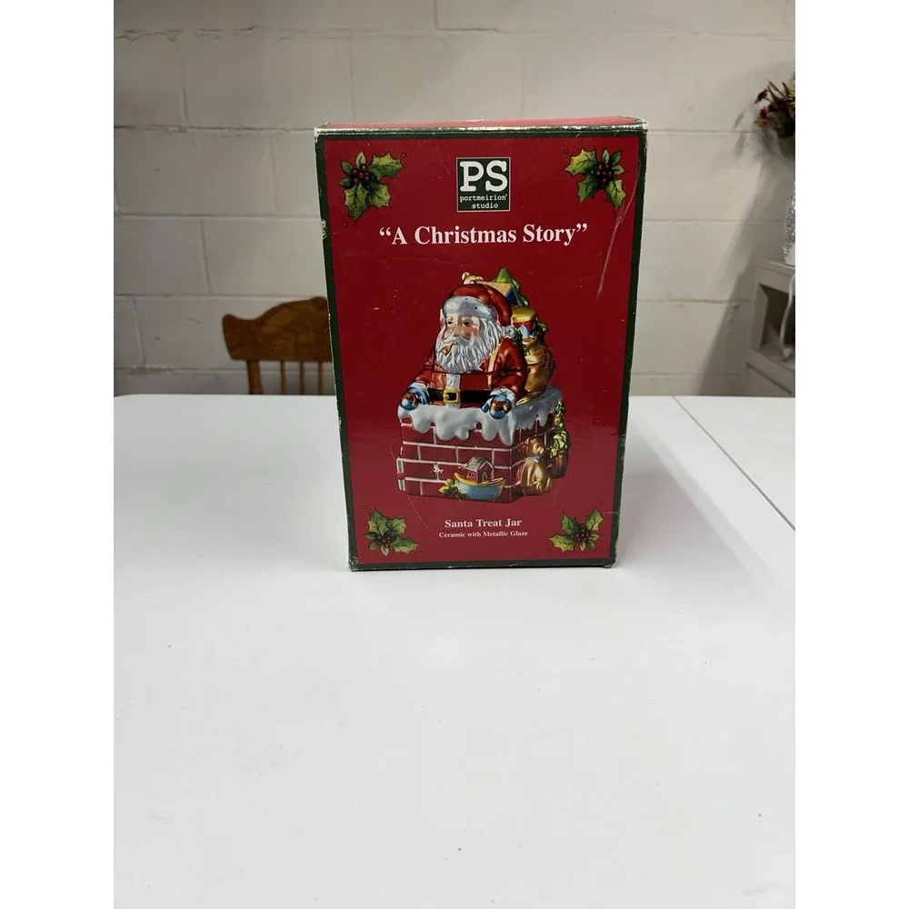 A Christmas Story Santa in Chimney COOKIE‎ JAR Metallic Shiny